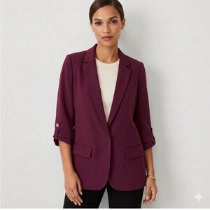 Anne Klein Three-Quarter 3/4 Sleeve Blazer